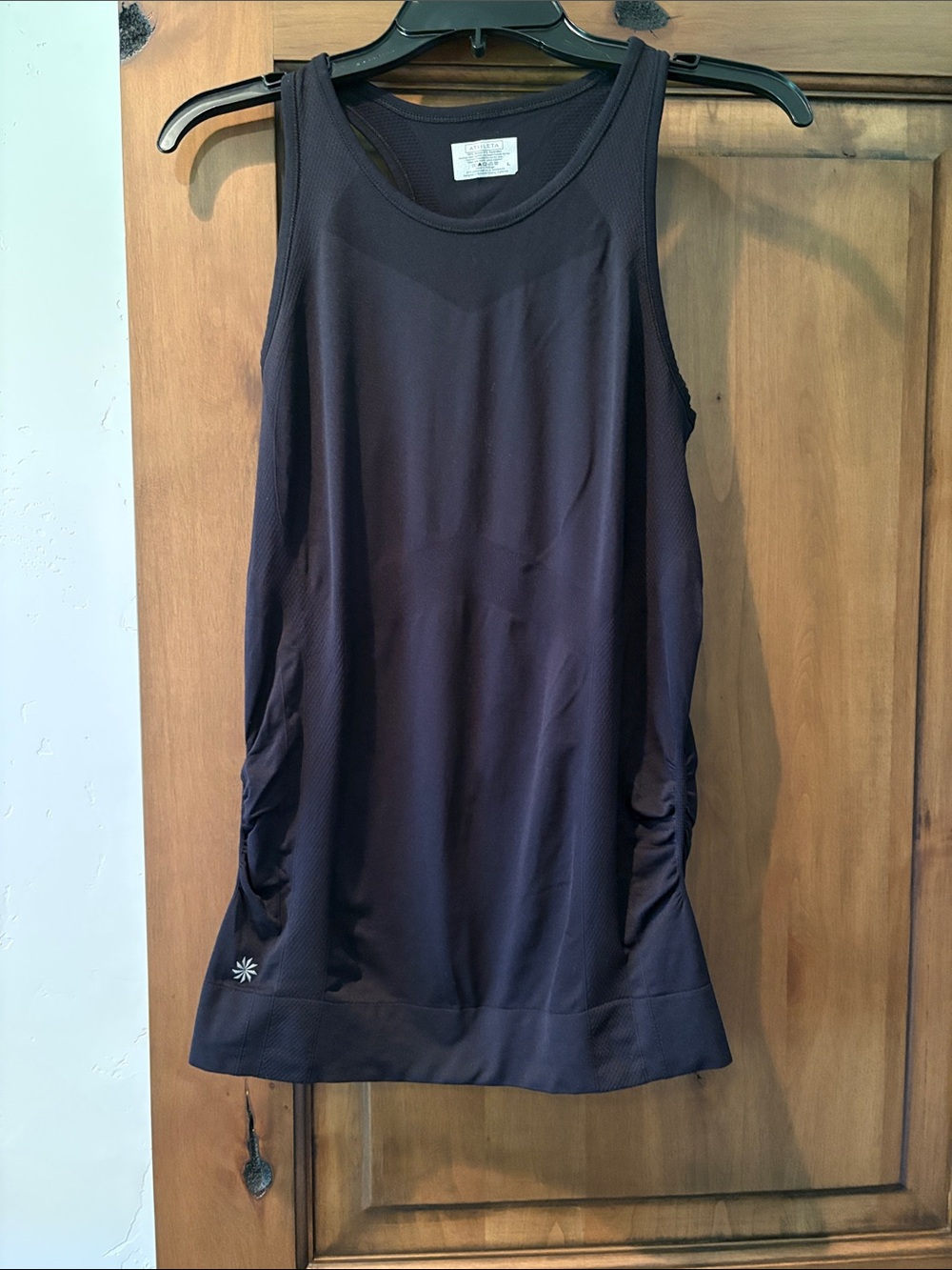 Athleta Black Sleeveless Athletic Tank with Side Ruching